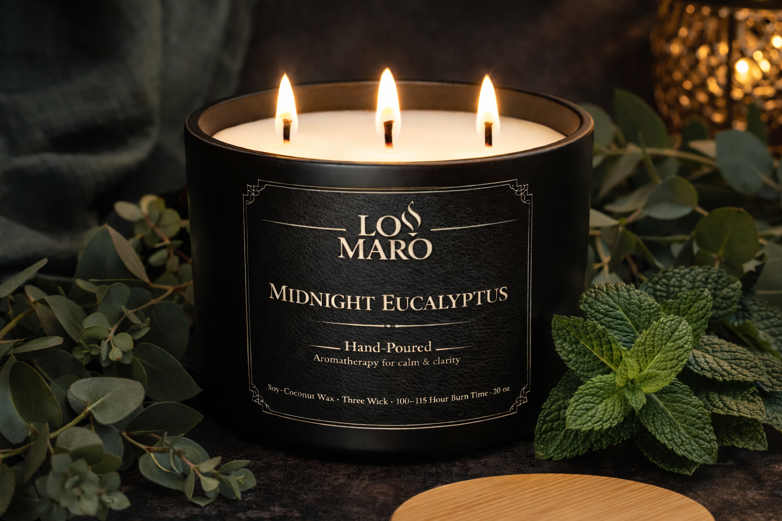 Midnight Eucalyptus - 3 Wick