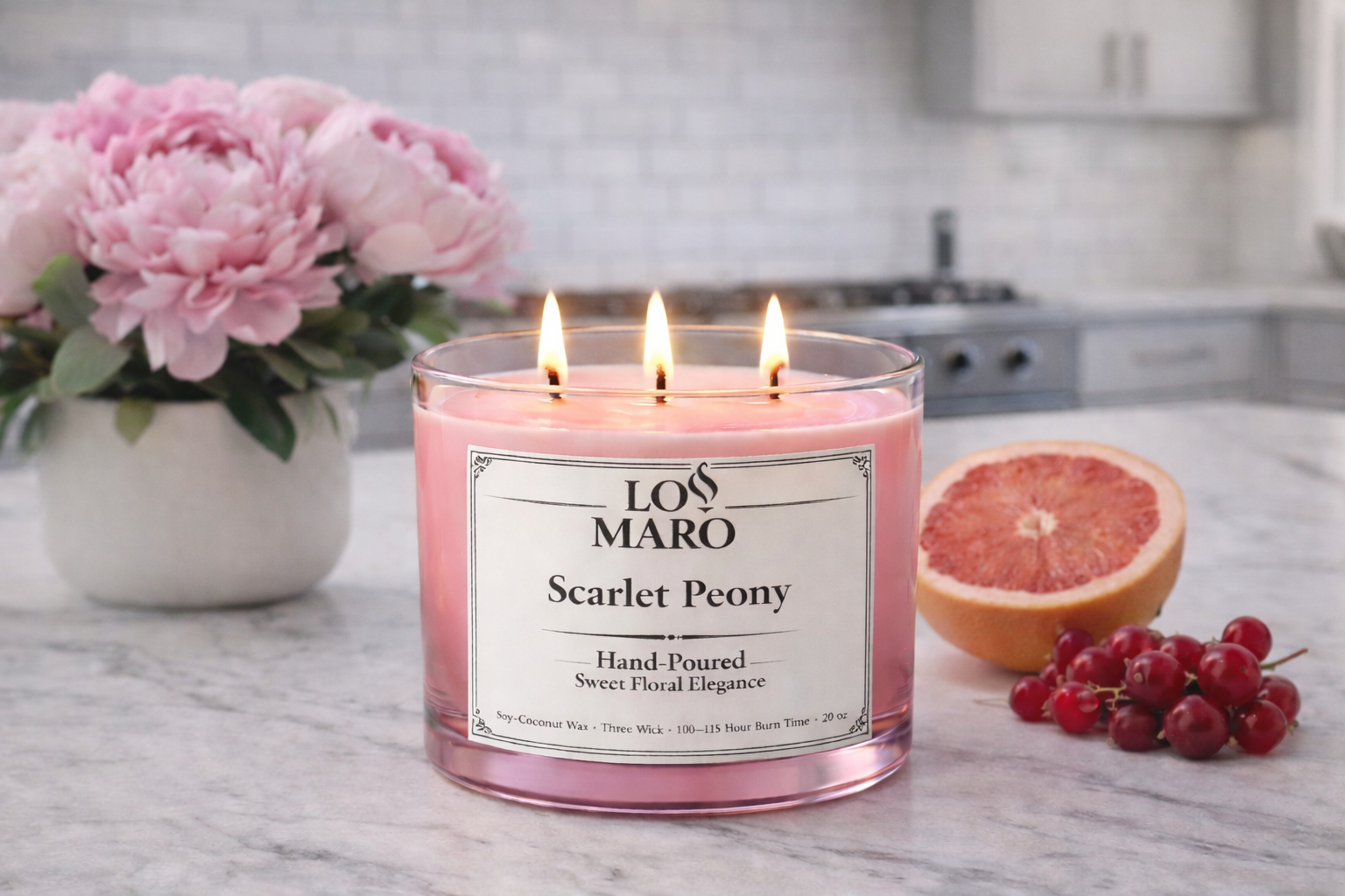 Scarlet Peony 3 wick